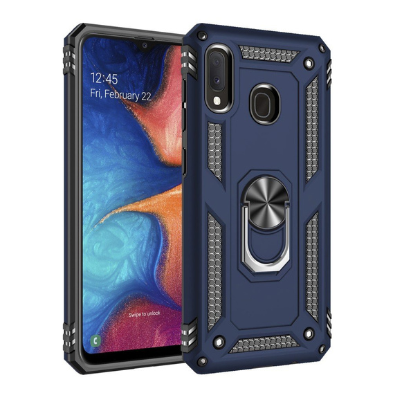 Etui pancerne do Samsung Galaxy A20E, Nox Case Ring, niebieskie