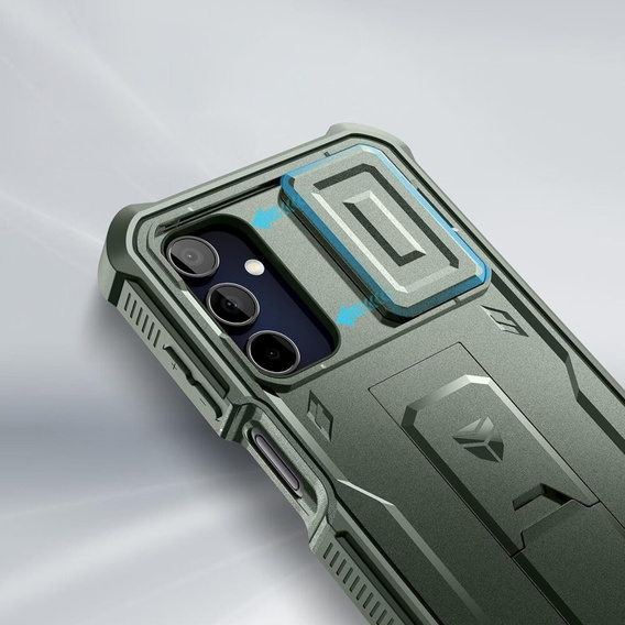 Etui pancerne do Samsung Galaxy A15, Dexnor Full Body (Two Frames), zielone