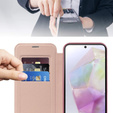 Etui z klapką do Samsung Galaxy A17 5G, RFID Wallet, do MagSafe, przezroczyste / różowe