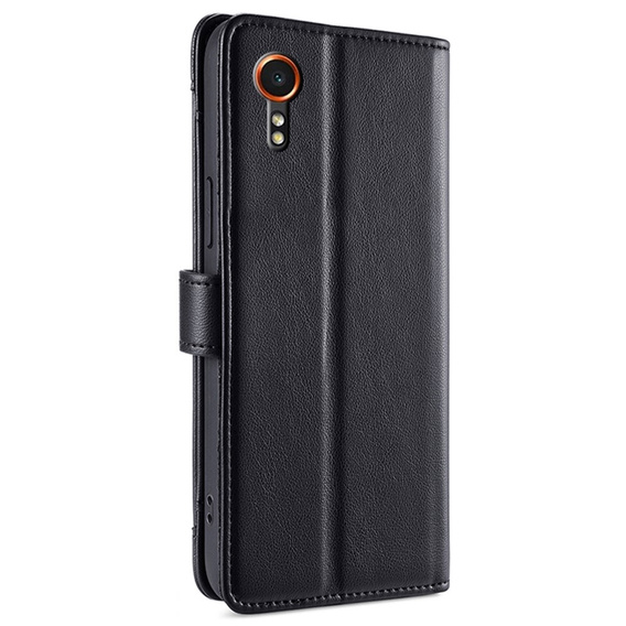 Etui z klapką do Samsung Galaxy Xcover 7, Wallet Zipper Pocket, czarne