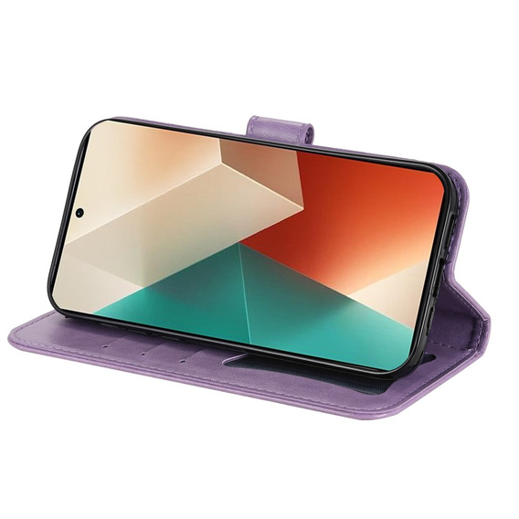 Etui z klapką do Xiaomi Redmi Note 13 5G, Mandala, fioletowe