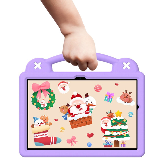 Etui do Samsung Galaxy Tab A9+, Cute Patterns, z podstawką, Fioletowe