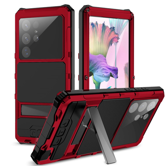 Etui do Samsung Galaxy S23 Ultra, R-JUST, pancerne, czerwone