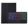 Etui z podświetlaną klawiaturą bluetooth touchpad do iPad 11" 2025 A16 (11 gen.) / iPad 10.9" 2022 (10 gen.), czarne