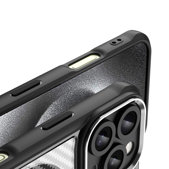 Etui do iPhone 16 Pro Max, Fusion Hybrid Carbon, do MagSafe, czarne
