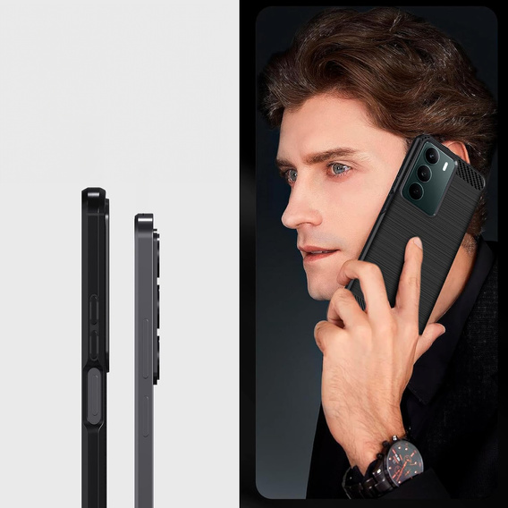 Etui Carbon do Realme C71 – wytrzymałość i sportowy styl, czarne