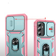 Etui pancerne do Samsung Galaxy S23 FE, CamShield Slide, zielone / różowe