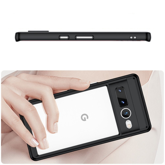 Etui do Google Pixel 7 Pro 5G, Fusion Hybrid, z ochroną aparatu, przezroczyste / czarne