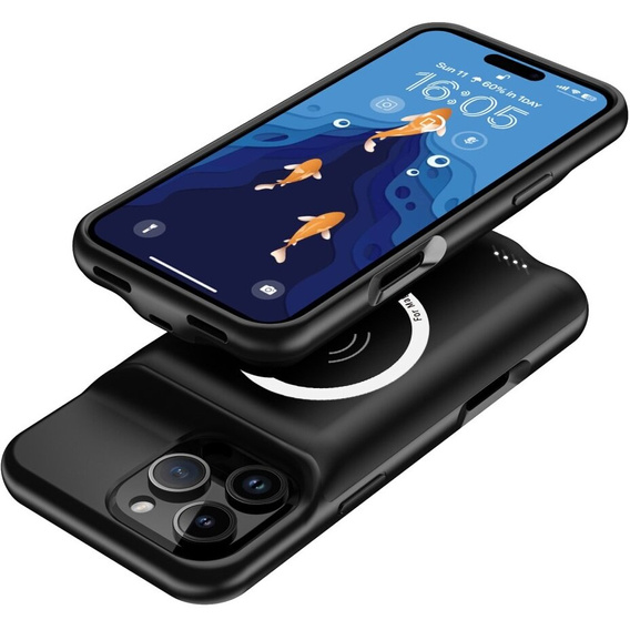 Etui z Baterią 7000mAh do iPhone 16 Pro Max do MagSafe, czarne