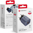 Forcell Ładowarka Sieciowa USB-A / USB-C 3A GaN 33W PD QC 4.0, szara