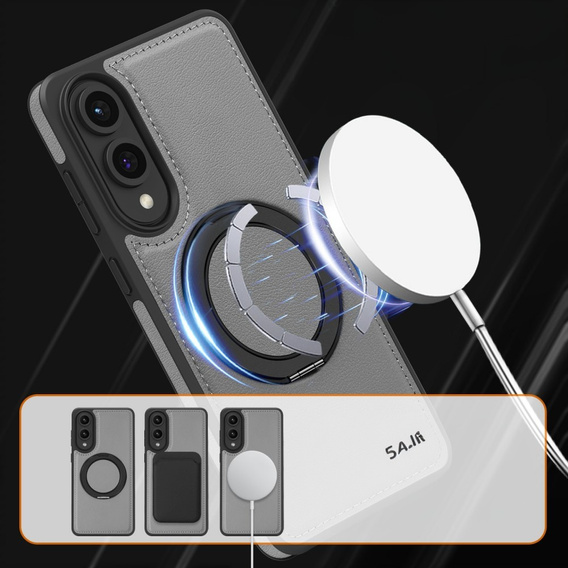 Etui do Samsung Galaxy S25 Edge, magnetyczne z podstawką – szare