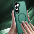 Etui do Samsung Galaxy S21 FE, do MagSafe, ERBORD Matt Case, zielony + Szkło na ekran
