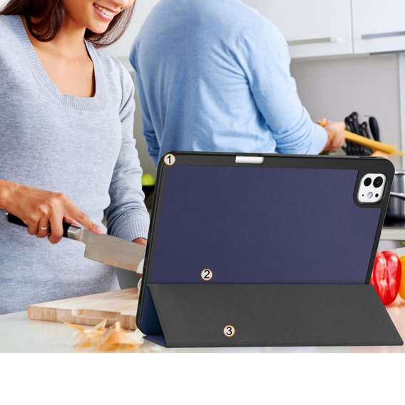 Etui do iPad Pro 11" 2024 (5 gen.), Smartcase z miejscem na rysik, granatowe