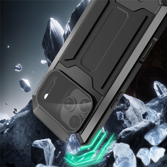 Etui pancerne  R-JUST z osłoną ekranu i podstawką do iPhone 17 Pro Max