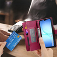 Etui z klapką do Samsung Galaxy A17 5G, Wallet Zipper Pocket, portfelowe, czerwone