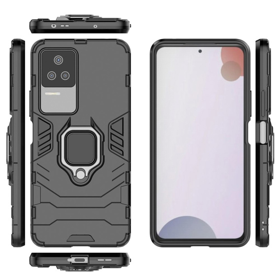 Etui do Xiaomi Poco F4 5G, Kickstand Ring, czarne
