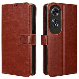 Etui z klapką do Oppo A60, Crazy Horse Wallet, brązowe