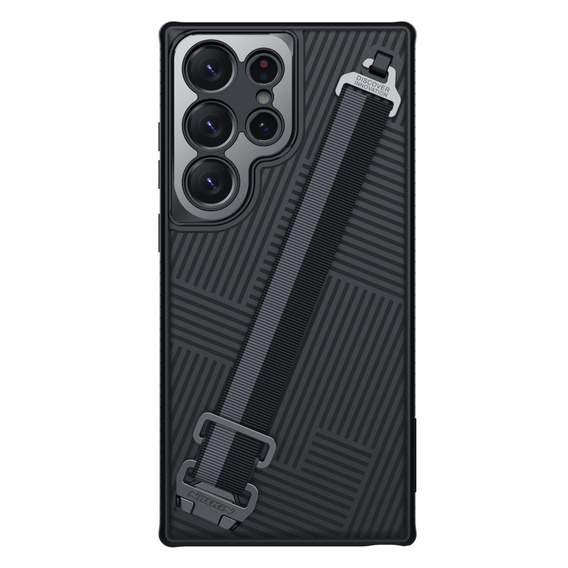Etui NILLKIN do Samsung Galaxy S23 Ultra, Stripe Design z rączką, czarne