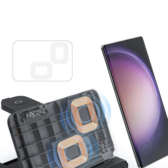 Ładowarka Indukcyjna 3w1 do Galaxy Z Fold / Flip / Galaxy Watch / Galaxy Buds, czarna