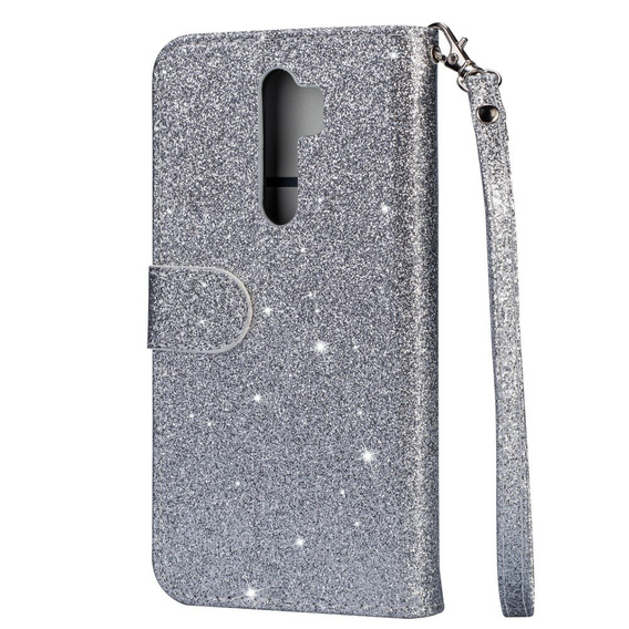 Etui z klapką do Xiaomi Redmi Note 8 Pro, Wallet Zippered, srebrne