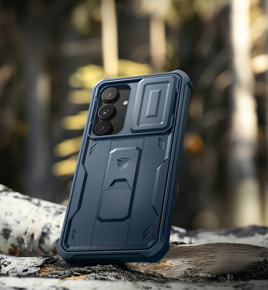 Etui pancerne do Samsung Galaxy S25+ Plus, Dexnor Full Body (Two Frames), granatowe