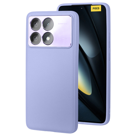 Etui skórzane do Xiaomi Poco F6 Pro, leather hybrid, fioletowe