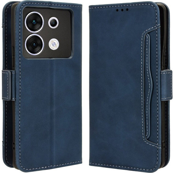 Etui z klapką do Infinix Zero 30 5G, Card Slot, granatowe