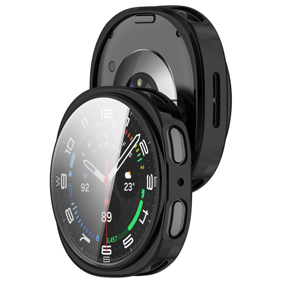 2w1 Etui z Osłoną na Ekran do Samsung Galaxy Watch 8 40mm, Czarne