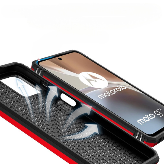 Etui pancerne do Motorola Moto G32, CamShield Slide, czerwone