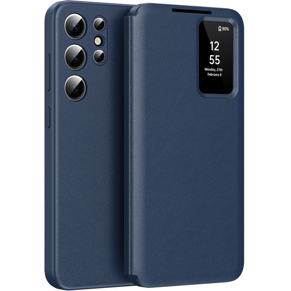 Etui z klapką do Samsung Galaxy S25+ Plus, Smart View Wallet, niebieskie