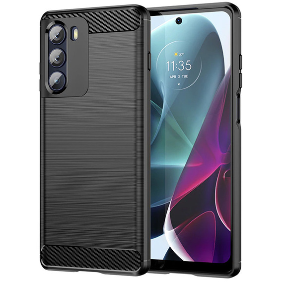 Etui do Motorola Moto G200 5G, Karbon, czarne