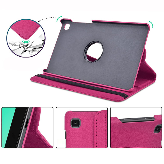 Etui do Samsung Galaxy Tab A7 Lite 8.7 T220 / T225, Obrotowe 360, Różowe