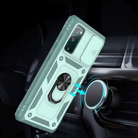 Etui pancerne do Samsung Galaxy S20 FE, CamShield Slide, zielone