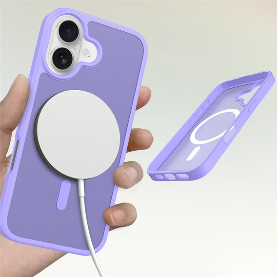 Etui Matt Case do iPhone 17, do MagSafe, półprzezroczyste fioletowe