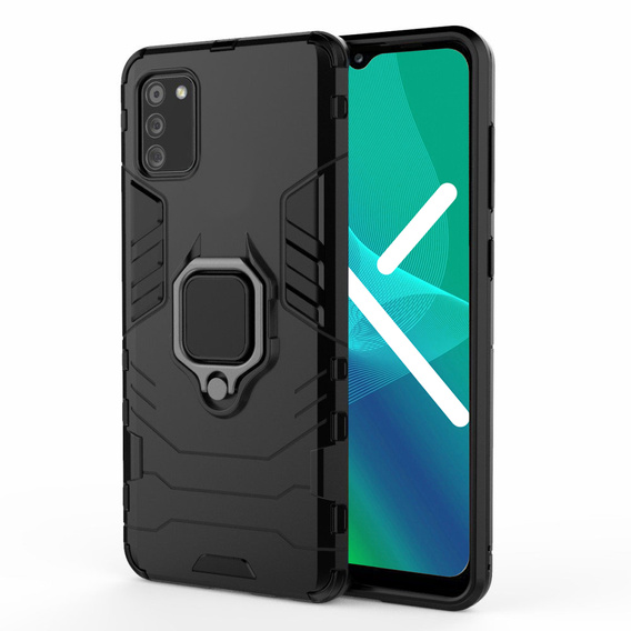 Etui do Samsung Galaxy A03s, Kickstand Ring, czarne