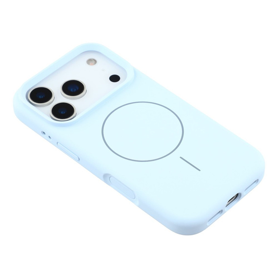 Etui silikonowe do iPhone 17 Pro, do MagSafe, antywstrząsowe, niebieskie