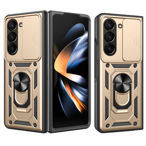 Etui pancerne do Samsung Galaxy Z Fold5 5G, CamShield Slide, złote