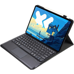 Eleganckie etui z klawiaturą i touchpadem do Lenovo Idea Tab Pro – czarne