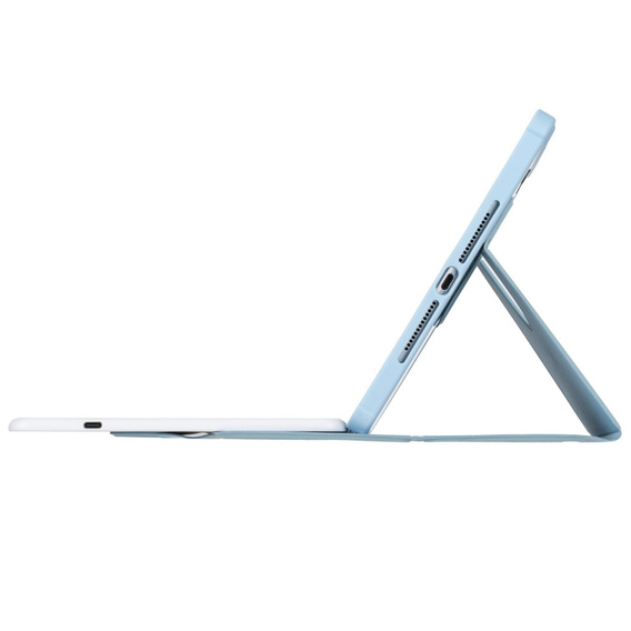Etui z klawiaturą do iPad 11" 2025 A16 (11 gen.) / iPad 10.9" 2022 (10 gen.), Rotary 360° Leather Touchpad, jasnoniebieskie