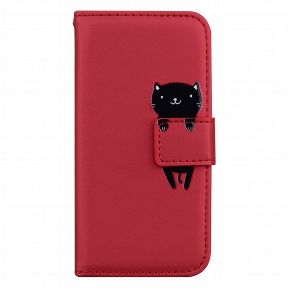 Etui Wallet do Samsung Galaxy A52 / A52S, Cat, Red