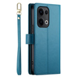 Etui z klapką do Oppo Reno 13 5G, Wallet Zipper Pocket, niebieskie