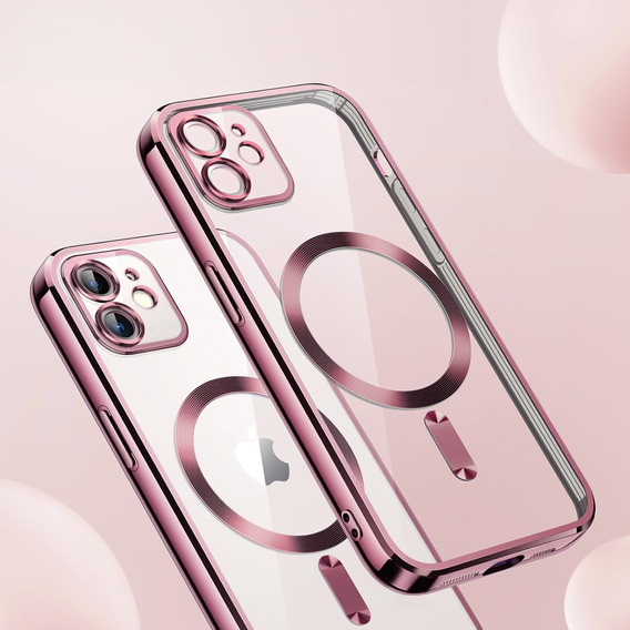 Etui do iPhone 11, Electro MagSafe, różowe + Szkło na ekran