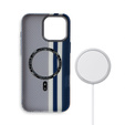Etui do iPhone 13 Pro, Carbon Fiber MagSafe, niebieskie