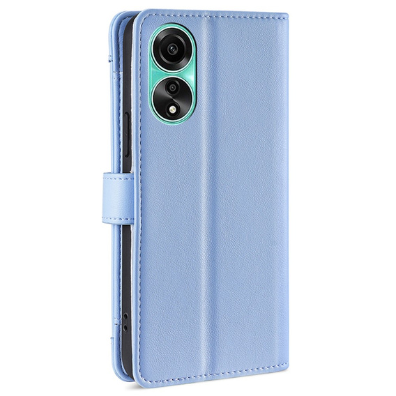 Etui z klapką do Oppo A78 4G, Wallet Zipper Pocket, niebieskie