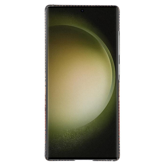 Etui do Samsung Galaxy S23 Ultra – magnetyczne Aramid Fiber, pomarańczowe