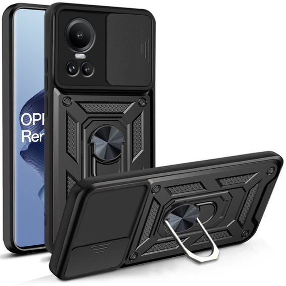 Etui pancerne do Oppo Reno 10 / 10 Pro, CamShield Slide, czarne