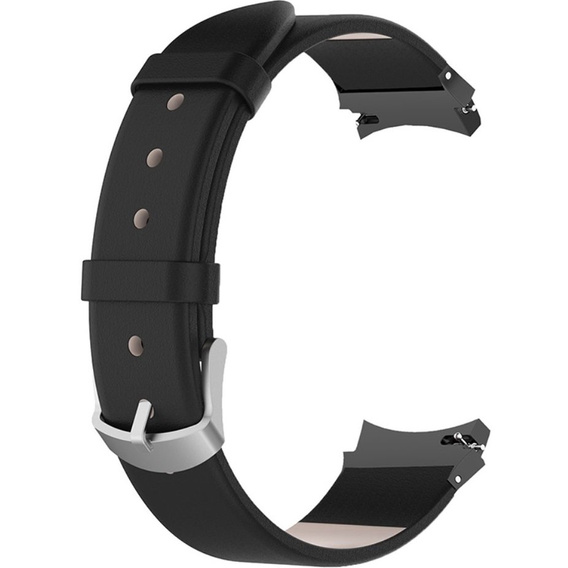 Pasek Skórzany do Samsung Galaxy Watch 4/5/6 40/42/43/44/45/46/47mm, Czarny