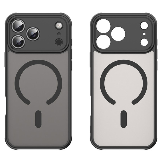 Etui matowe do iPhone 17 Pro Max, do MagSafe, z ochroną aparatów, czarne