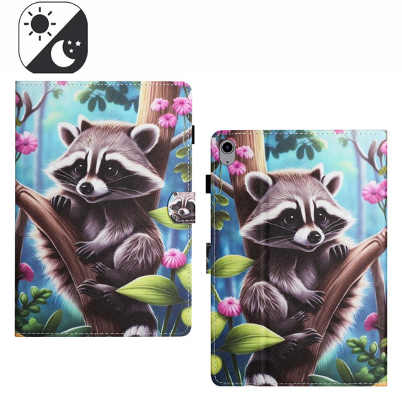 Etui do iPad 11" 2025 A16 (11 gen.) / iPad 10.9" 2022 (10 gen.), z klapką, raccoon