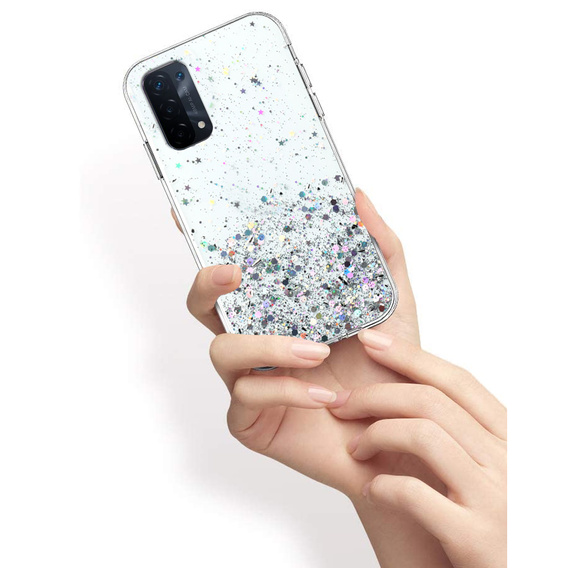 Etui do Oppo A54 5G/A74 5G/A93 5G, Glittery, przezroczyste